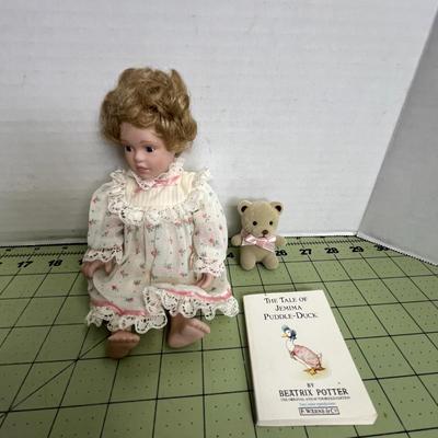 Rare Storytime Porcelain Doll Set By Lia Dileo Mother Daughter & Rocker - Gorham