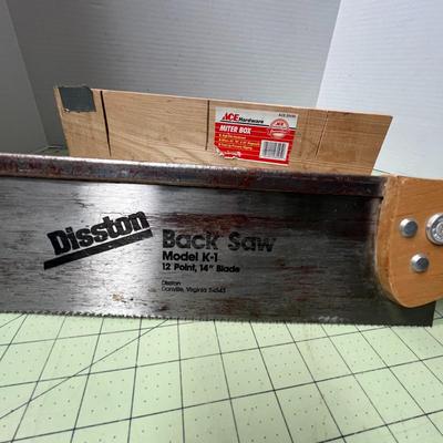 ACE Mitre Box Wooden with Disston Back Saw Model K-1