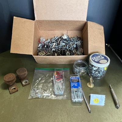 Lot of Screws in Jars, and packets