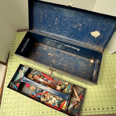 Vintage Rectangle Blue Toolbox