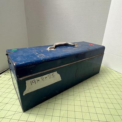 Vintage Rectangle Blue Toolbox