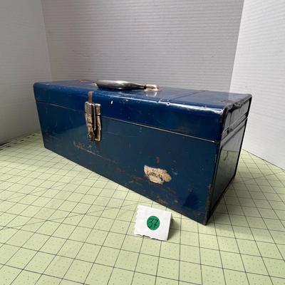 Vintage Rectangle Blue Toolbox