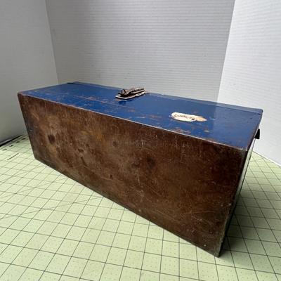 Vintage Rectangle Blue Toolbox