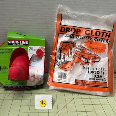 Paint Can Pour Spout With DROP CLOTH