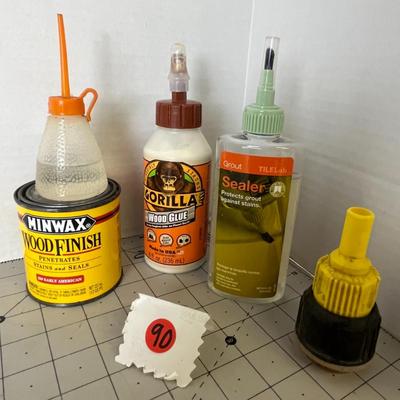 Minwax Wood Finish, Gorilla Wood Glue, Grout Sealer 