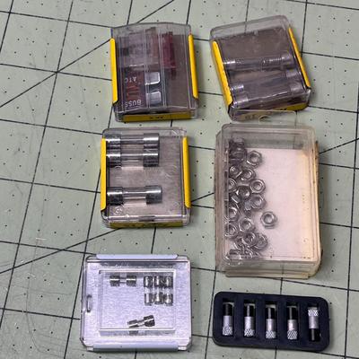 Lot of Lamps, Fuses, Screws, Bolt and Nuts