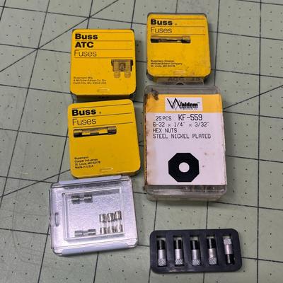 Lot of Lamps, Fuses, Screws, Bolt and Nuts