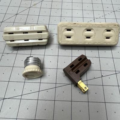 4 Electric Plugs & 3 Sockets