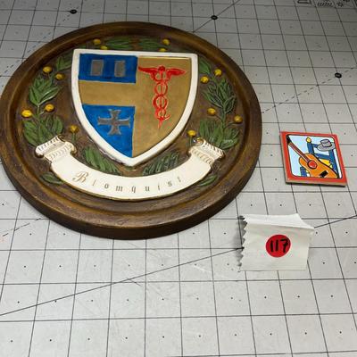 Blomquist Shield and Guitar Tile