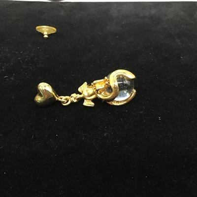 Vintage Glass Marble Type Cherub Angel Earrings