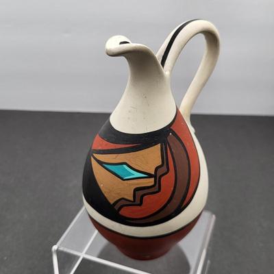 Native Pottery Grey Feather, Aadam and Southwest Carved Decor