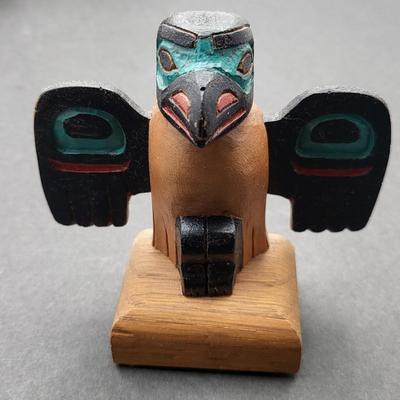 Native Pottery Grey Feather, Aadam and Southwest Carved Decor
