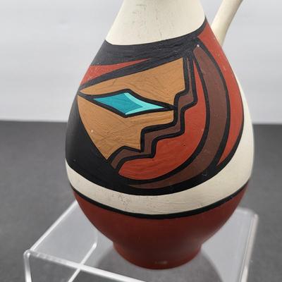 Native Pottery Grey Feather, Aadam and Southwest Carved Decor