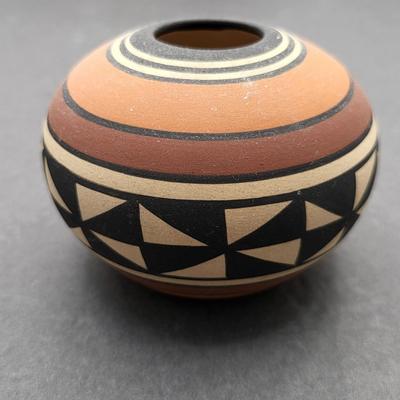 Native Pottery Grey Feather, Aadam and Southwest Carved Decor