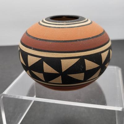 Native Pottery Grey Feather, Aadam and Southwest Carved Decor