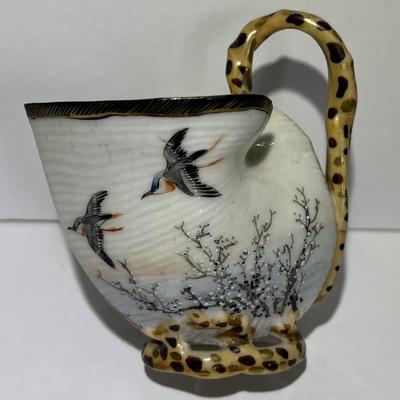 Antique Japanese Kutani Mid-Late 1800's Sauce/Creamer Pitcher Size of a Coffee Cup.
