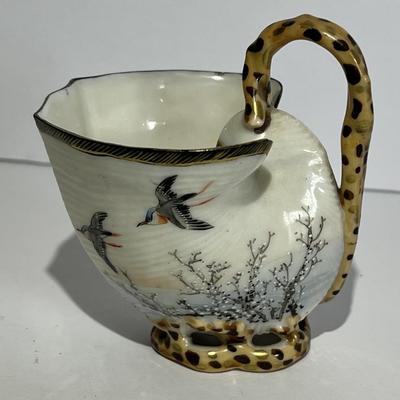 Antique Japanese Kutani Mid-Late 1800's Sauce/Creamer Pitcher Size of a Coffee Cup.