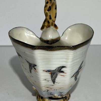 Antique Japanese Kutani Mid-Late 1800's Sauce/Creamer Pitcher Size of a Coffee Cup.