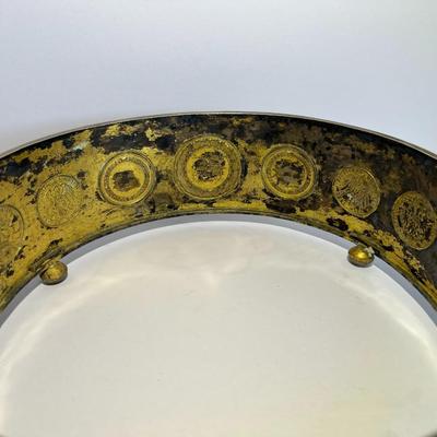 Early German States Prussian c1800's Rare Silver Coin Potholder 12.25" x 9.75" Mounted in Gilt Silver and Nicely Made.