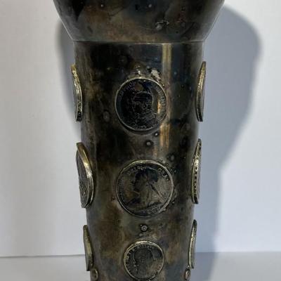 Early German States Prussian c1800's Rare Silver Coin Chalis/Vase 10.25" Tall Mounted in Gilt Silver and Nicely Made.