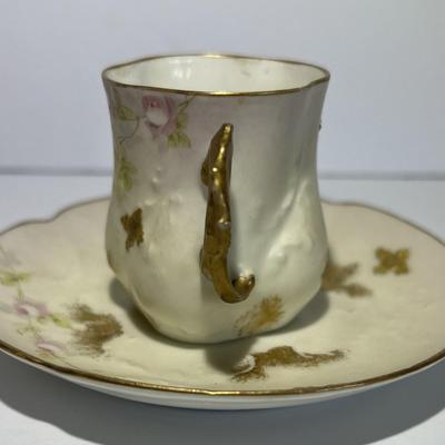 Antique Limoges France Depose Demitasse Cup & Saucer 2.25