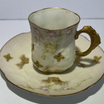 Antique Limoges France Depose Demitasse Cup & Saucer 2.25