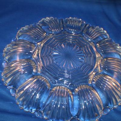 Clear Glass Deviled Egg Dish