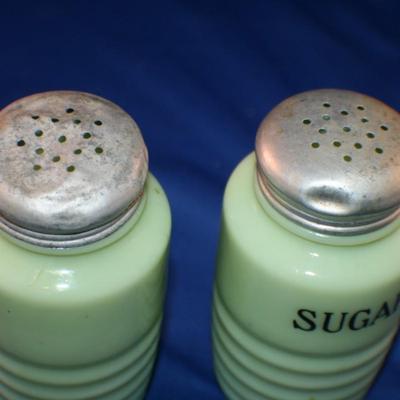 Jadeite Sugar and Flour Shakers