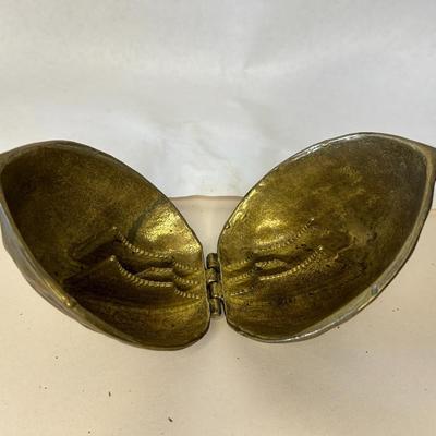 Vintage Brass Walnut Shaped Nutcracker