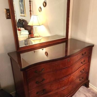 Lot #59 Lovely Vintage Dresser - 1940's - Beveled Mirror