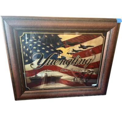 Yuengling Brewery Beer Bar Sign Framed America Flag 
