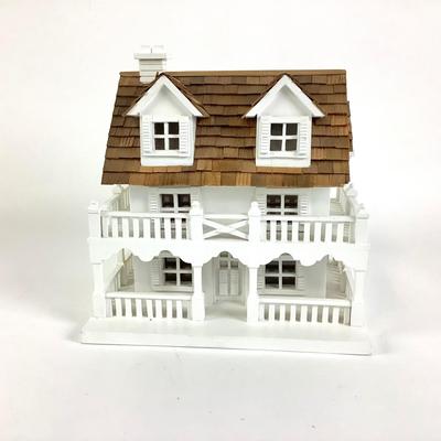 243 Wood Painted White Birdhouse with Cedar Shake Roof