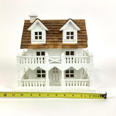 243 Wood Painted White Birdhouse with Cedar Shake Roof