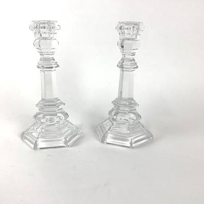 245 Pair of Tiffany & Co. Crystal "Plymouth" Candlesticks