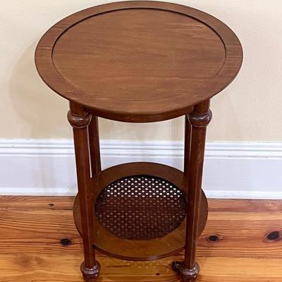 Solid Wood Two Tiered Round Side Table