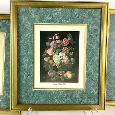 248 Four Floral Prints w/ Giltwood Frames