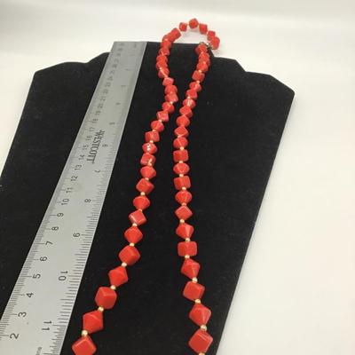 Red beaded necklace