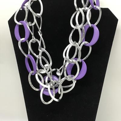 Silver and purple statement Necklace