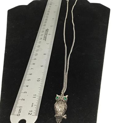 Green eyed owl necklace