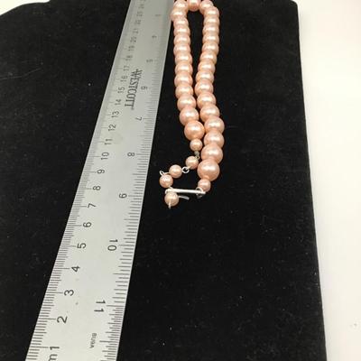 Vintage japan light pink pearl necklace