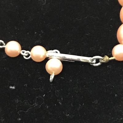 Vintage japan light pink pearl necklace