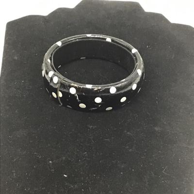 Black with white polka dots bracelet