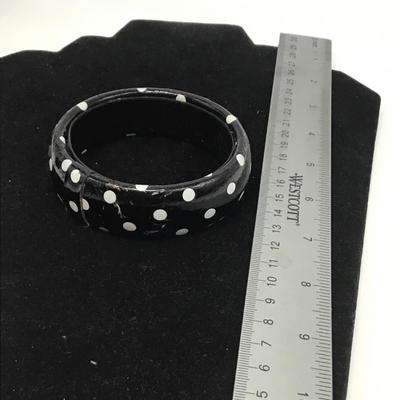 Black with white polka dots bracelet