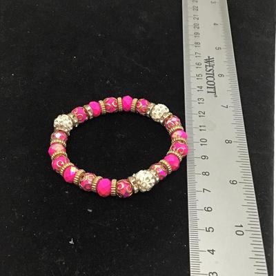 Hot pink beaded bracelet