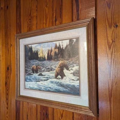 Home Decor Framed Wall Art Bear Print - 1986 Manuel Mansanarez Jr.
