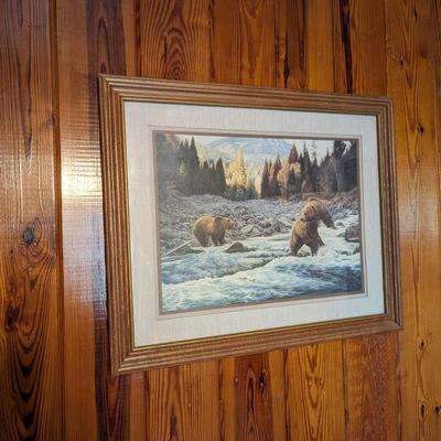 Home Decor Framed Wall Art Bear Print - 1986 Manuel Mansanarez Jr.