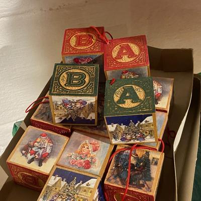 Lot of Christmas Ornaments, Tins, and Birdhouse