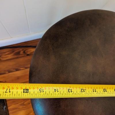 Metal Framed Stool with Leather Seat