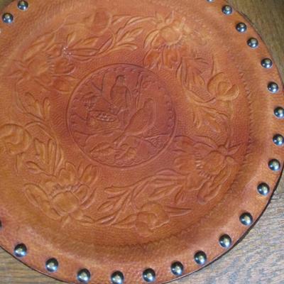 Wooden Rocker With Leather Seat Insert