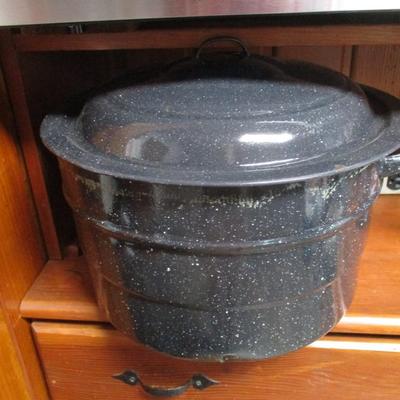 Pair of Enameled Pots